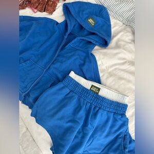 Daily Drills Boxer Super Shorts and Cropped Hoodie Cobalt Blue XS/S